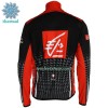 Fietskleding (Fietsshirt Lange Mouw + Lange Koersbroek) Caisse d`Epargne Winter Thermal Fleece - Rood Zwart Wit